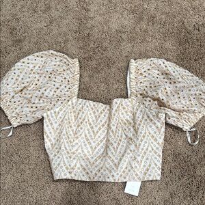 Lilly Pulitzer Cream Puff Sleeve Crop Top